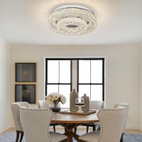 197 Crystal Ceiling Light Fixture Bedroom Chandelier Ceiling Light Led Flush Mount Chandelier For Dining Room Hallway20In Tw