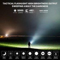 Wurkkos Ts23 Tactical Flashlight 5000 High Lumens Flashlight Rechargeable 703 Hi Led 482M Attack Head Handheld Flashlight Ip68