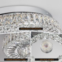 197 Crystal Ceiling Light Fixture Bedroom Chandelier Ceiling Light Led Flush Mount Chandelier For Dining Room Hallway20In Tw