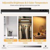 Bravzurg Rechargeable Magnetic Led Light Bar With Remote Under Cabinet Lighting Wireless Battery Powered Operated Wall Strip L