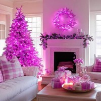 Jmexsuss 100 Led Pink String Lights For Bedroom Connectable Globe String Lights Indoor Outdoor Waterproof 8 Modes 33Ft Pink Ch