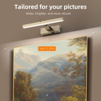 Zitostory Picture Lights For Wall Antique Brass Dimmable Wireless Picture Lights For Paintings Led Wall Light Fixtures Adjustabl