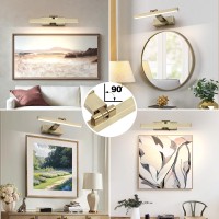 Zitostory Picture Lights For Wall Antique Brass Dimmable Wireless Picture Lights For Paintings Led Wall Light Fixtures Adjustabl