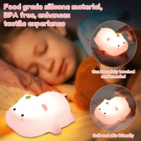 Zlhetwt Hippo Night Light For Kids, 1200Mah Rechargeable Led Touch Lamp Cute Silicone Nursery Night Lamp 3 Level Dimmable Kids Night Light Bedside Lamp For Nursing Toddlers Children Boys Girls Adults