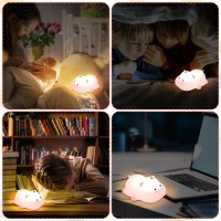 Zlhetwt Hippo Night Light For Kids, 1200Mah Rechargeable Led Touch Lamp Cute Silicone Nursery Night Lamp 3 Level Dimmable Kids Night Light Bedside Lamp For Nursing Toddlers Children Boys Girls Adults