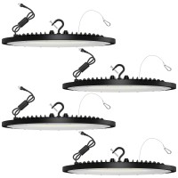 4Pack Ufo Led High Bay Light 200W High Bay Led Shop Lights 6500K 30000Lm Daylight Ul Listed With Us Plug 5 Cable Hanging Hoo