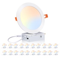 Cloudy Bay 20 Pack 6 Inch 5Cct Ultrathin Led Recessed Lights With Junction Box 2700K3000K3500K4000K5000K Selectable Reces