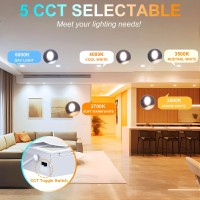 Cloudy Bay 20 Pack 6 Inch 5Cct Ultrathin Led Recessed Lights With Junction Box 2700K3000K3500K4000K5000K Selectable Reces