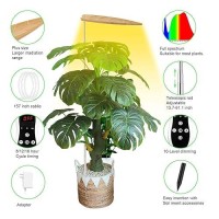 Yadoker Plant Grow Light Led Growing Light Full Spectrum For Indoor Plants Bamboo Leaf Design Height Adjustable Automatic Time