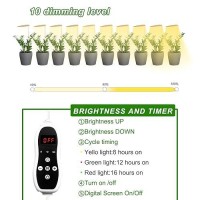 Yadoker Plant Grow Light Led Growing Light Full Spectrum For Indoor Plants Bamboo Leaf Design Height Adjustable Automatic Time