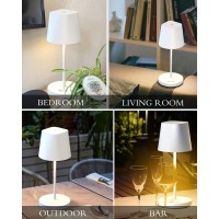 Quntis 2 Pack Cordless Rechargeable Table Lamp Battery Powered Led Desk Lamp Stepless Brightness Dimming Touch Dimmable Table