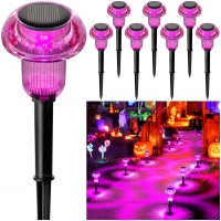 Solar Pathway Lights Pink Outdoor Solar Lights For Outside 8 Pack Mushroom Lights Outdoor Led Lighting Solar Garden Lights Stake