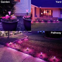 Solar Pathway Lights Pink Outdoor Solar Lights For Outside 8 Pack Mushroom Lights Outdoor Led Lighting Solar Garden Lights Stake