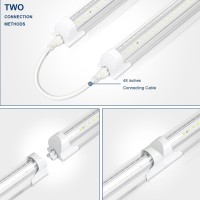 Epestoec 4Ft Led Shop Light 6300Lm 42W 6500K Super Bright White V Shape Integrated T8 Led Tube Light High Output Linkable Shop L