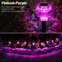 Priddop Solar Garden Lights Outdoor 8 Pack Solar Pathway Lights Outdoor Waterproof Mushroom Shape Outdoor Solar Lights For Yard