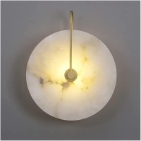 Marble Wall Sconce, Modern Creative Wall Lamp, Elegant Indoor Wall Light, Stone Lamp Shade And Metal Base, Wall Lantern For Bedroom Kitchen Living Room Dining Room Hallway ( Color : Gold , Size : 25Cm