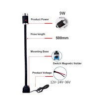 Flexible Gooseneck Work Lamp Ip65 Waterproof Machine Light, Industrial Lighting Floodlights With Magnetic Switch Base,Adjustable Angle Drill Press Light, For Lathe Milling Drill Press