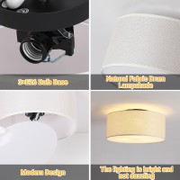 Jiwuzhi 3Light Semi Flush Mount Ceiling Light Fixture Round Ceiling Light Fixture For Bedroom 126 Modern Close To Ceiling Li