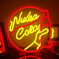 Nuka Cola Neon Signs Game Led Signs For Wall Decor Dimmable Neon Light Up Signs For Gamer Room Bedroom Man Cave Neon Wall Sign H