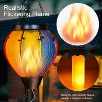 Gibmidser Solar Hot Air Balloon Lantern With Flame Solar Powered Hot Air Balloon Lights Hanging Solar Lanterns Outdoor Waterpro