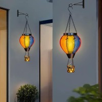 Gibmidser Solar Hot Air Balloon Lantern With Flame Solar Powered Hot Air Balloon Lights Hanging Solar Lanterns Outdoor Waterpro