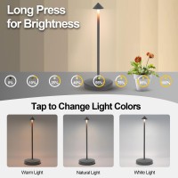 Sunligtgo Portable Led Cordless Table Lamps 2 Pack 5500Mah Rechargeable Battery Operated Restaurant Table Lamp 3 Colors Mode S