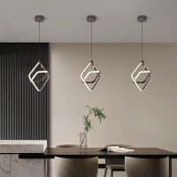 Bnhhlz Modern Led Chandelier Black Dining Room Light Fixture 4000K Dimmable Height Adjustable Pendant Lighting For Kitchen Islan