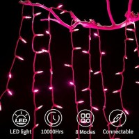 Pink Mini String Lights 39 Feet 100 Led Fairy Twinkle Lights With 8 Lighting Modes Waterproof Connectable For Indoor Outdoor X