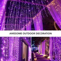 Maggift 200 Led Hanging Indoor Curtain String Lights Outdoor Waterproof 65 X 98 Ft Usb Fairy Curtain Lights8 Modes With Remo