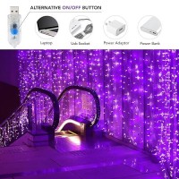 Maggift 200 Led Hanging Indoor Curtain String Lights Outdoor Waterproof 65 X 98 Ft Usb Fairy Curtain Lights8 Modes With Remo