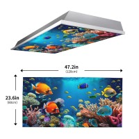 2 Pack Fluorescent Light Cover For Ceiling Light Classroomabyssal Fish Magnetic Light Cover Fluorescent Light Shade Panel Deco