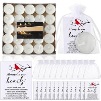 Coume 50 Set Funeral Party Favors Memorial White Candles Unscented Funeral Gifts Tealight Candles With Condolence Bereavement Ca