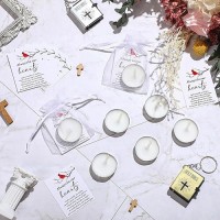 Coume 50 Set Funeral Party Favors Memorial White Candles Unscented Funeral Gifts Tealight Candles With Condolence Bereavement Ca