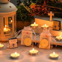 Coume 50 Set Funeral Party Favors Memorial White Candles Unscented Funeral Gifts Tealight Candles With Condolence Bereavement Ca