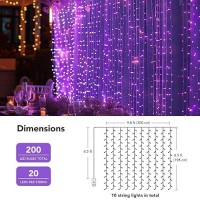 Maggift 200 Led Hanging Indoor Curtain String Lights Outdoor Waterproof 65 X 98 Ft Usb Fairy Curtain Lights8 Modes With Remo