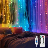 Maggift 200 Led Hanging Indoor Curtain String Lights Outdoor Waterproof 65 X 98 Ft Usb Fairy Curtain Lights8 Modes With Remo