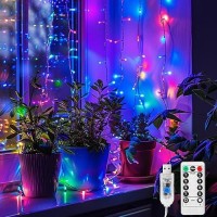 Maggift 200 Led Hanging Indoor Curtain String Lights Outdoor Waterproof 65 X 98 Ft Usb Fairy Curtain Lights8 Modes With Remo