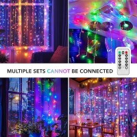 Maggift 200 Led Hanging Indoor Curtain String Lights Outdoor Waterproof 65 X 98 Ft Usb Fairy Curtain Lights8 Modes With Remo