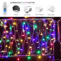 Maggift 200 Led Hanging Indoor Curtain String Lights Outdoor Waterproof 65 X 98 Ft Usb Fairy Curtain Lights8 Modes With Remo