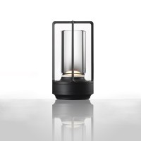 Klarako Crystal Lantern, Lumisom Touch Control Cordless Led Lamp, Rechargeable Portable Metal Table Lamp For Bedroom Bedside (Black)