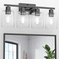 Dekang Black Bathroom Lights Over Mirror Antirust 4Light Vanity Lighting Fixture For Bathroom Modern Wall Sconce Light For L