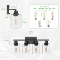 Dekang Black Bathroom Lights Over Mirror Antirust 4Light Vanity Lighting Fixture For Bathroom Modern Wall Sconce Light For L