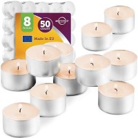 Montopack Unscented White Tealight Candles Bulk 50 8 Hours Of Smokeless Dripless Long Lasting Burning Paraffin Tea Lights