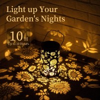 Solar Lanterns Outdoor Waterproof Garden Decor Patio Decor Hanging Solar Lanterns For Yard Porch Decor Outdoor Gifts For Women