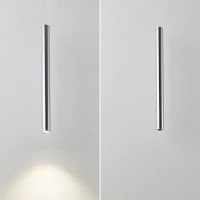 Xq-Gforward 3W Led Bar Pendant Lights Brushed Nickel Long Tube Island Spot Lamp Linear Chandeliers Foyer Staircase Entryway (Size:40Cm,Color:4500K)