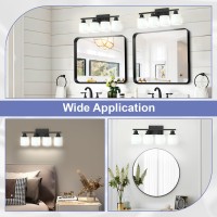 Dekang Bathroom Lights Over Mirror Black Antirust 4Light Bathroom Vanity Light Fixtures Modern 24Inches Wall Sconces E26 Bas