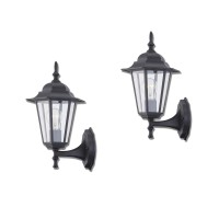 Wisbeam 2 Pack Outdoor Wall Light Black Wall Sconce For House Porch Lighting Fixture E26 Base 60W Max Metal Housing Plus Glas