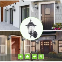 Wisbeam 2 Pack Outdoor Wall Light Black Wall Sconce For House Porch Lighting Fixture E26 Base 60W Max Metal Housing Plus Glas