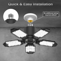 Onffo Led Garage Lights 2 Pack 150W Super Bright 15000Lm Garage Lights Ceiling Led With 51 Adjustable Panels 6500K Daylight S