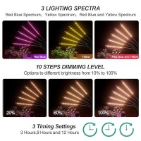 Grow Lights For Indoor Plants Knente 150W Leds Grow Light For Seed Starting With Full Spectrum 3912H Timer 10 Dimmable Leve